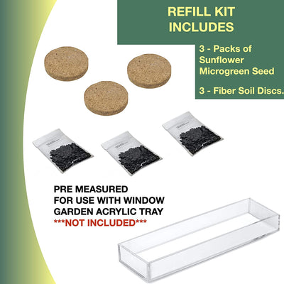 Window Garden Microgreens Growing Kit - Includes Microgreen Seeds, Organic Pea Shoot (3