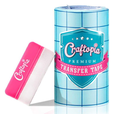 Transfer Paper Tape Roll 6 Inch X 50 Feet Clear With Blue Alignment Grid, 10 Bonus Ft