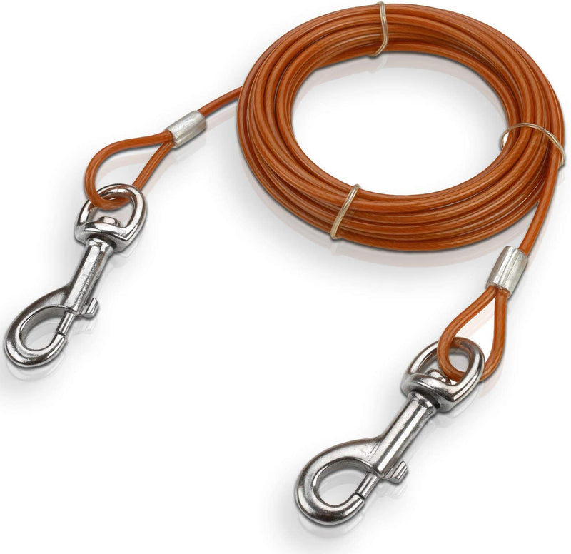 Katzco Dog Leash - Heavy-Duty Tie-Out Chain Cable - 20 Feet Long - for Dogs up to 60 lbs