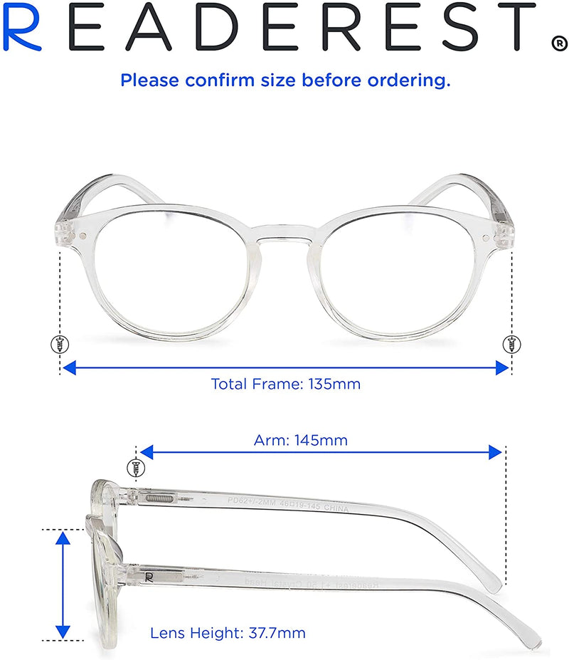 Round-Blue-Light-Blocking-Reading-Glasses-Clear-2-25-Magnification-Computer-Glasses
