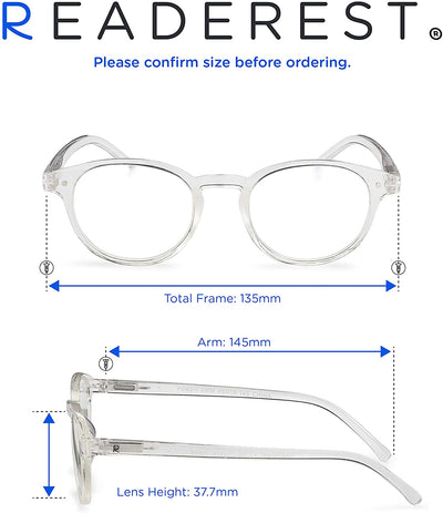 Round-Blue-Light-Blocking-Reading-Glasses-Clear-1-50-Magnification-Computer-Glasses
