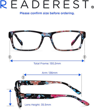 Blue-Light-Blocking-Reading-Glasses-Floral-1-00-Magnification Anti Glare