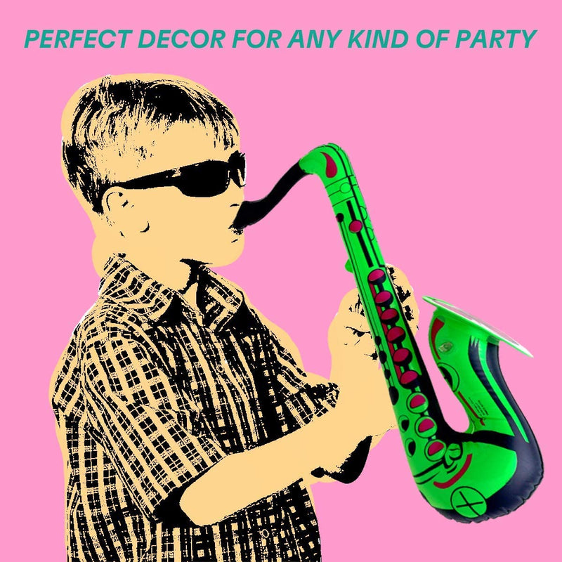Kicko 24 Inches Saxophone Inflate Pack f 12 - Party Decoration - Party Balloons - Toy