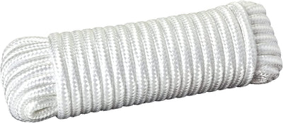 Katzco Nylon Rope Twisted Solid Braided - 1 Roll of 3/8 Inch x 50 Feet Rope - for Camping