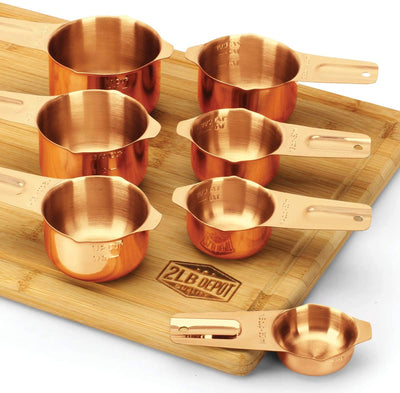 2lbDepot Copper Plated Measuring Cups, Premium 18/8 Stainless Steel Metal, Stackable