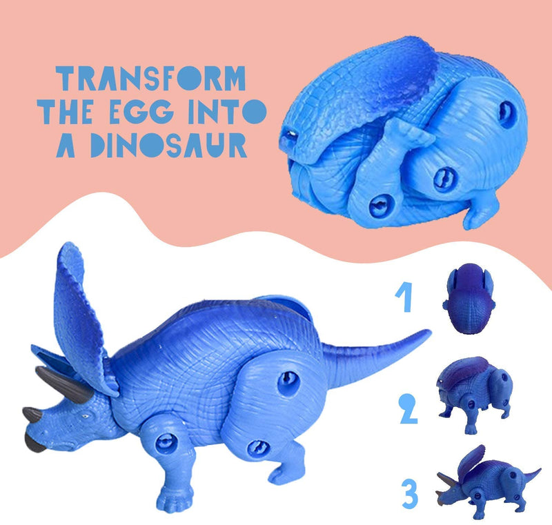 Kicko Dinosaur Egg Robots - Pack of 4, Multi-Colored Transforming Dinosaur Toys - Perfect