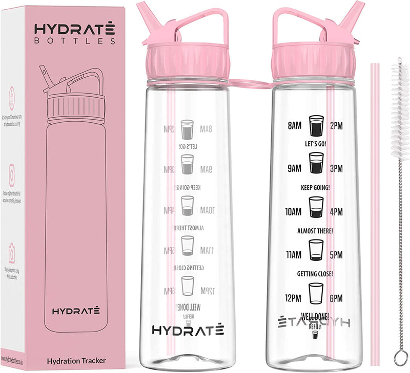 Tracker 900ml St Water Bottle With Motivational Time Markings Bpafree