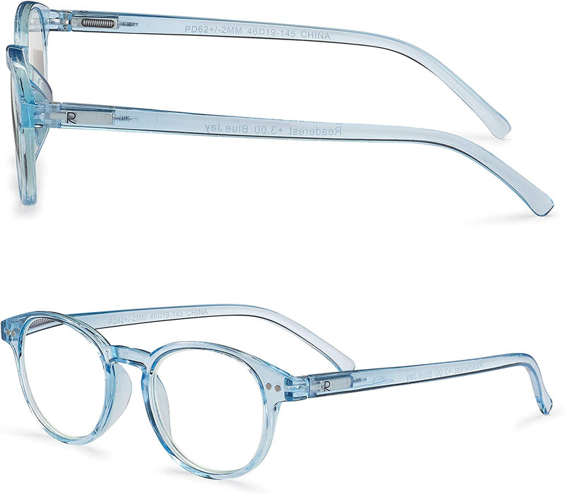 Round-Blue-Light-Blocking-Reading-Glasses-Light-Blue-1-50-Magnification-Computer-Glasses