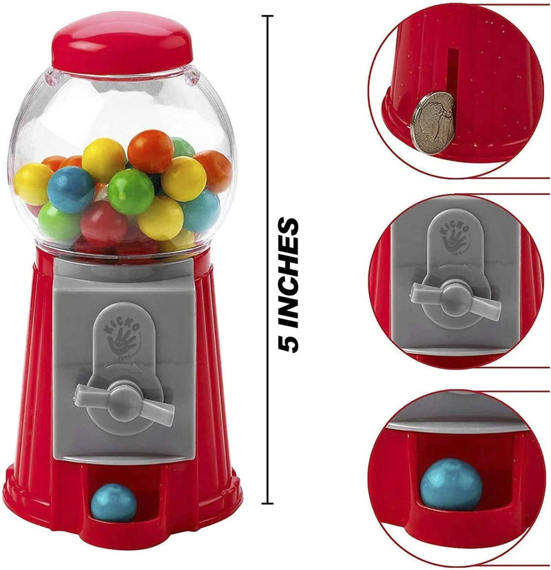 Kicko 5 Inch Gumball Machine - 6 Pieces Classic Candy Dispenser - Perfect for Birthdays