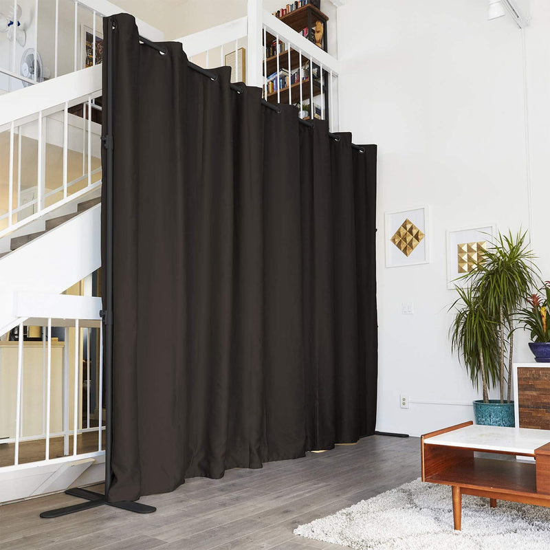 End2End Room Divider Kit - Large B, 9ft Tall x 12ft - 14ft Wide, Dark Chocolate (Room