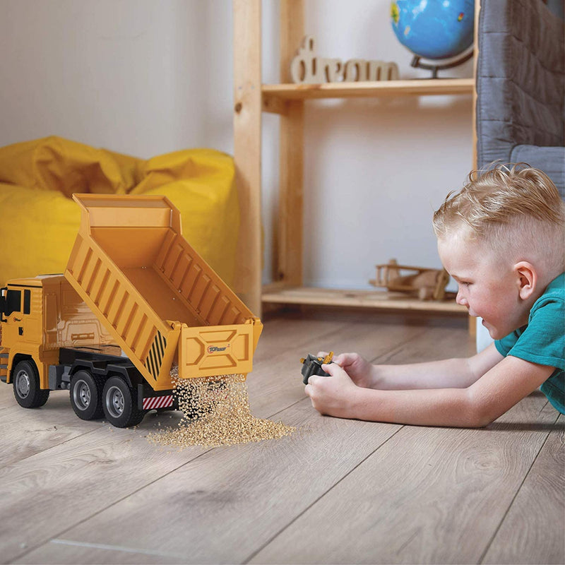 Top Race Remote Control Dump Truck Toy RC Dump Truck Gift Toys for 8,9,10,11 Years Old