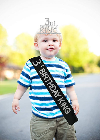 3rd Birthday King Crown,3rd Birthday Gifts for Boy,3rd Birthday King Sash, 3rd Birthday
