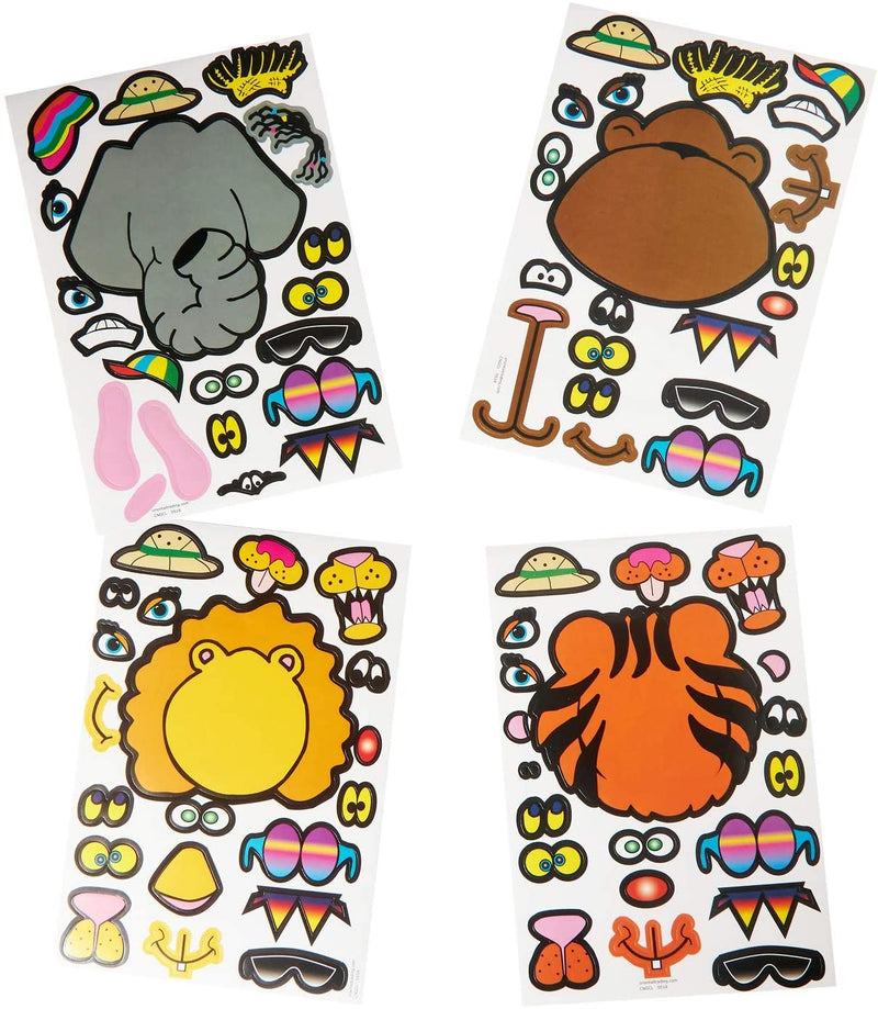 Kicko Make a Zoo Animal Sticker - Set of 36 Cute Stickers Scene for Birthday Treat, Goody