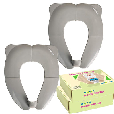 Enovoe Kids Potty Training Seat - (2 Pack) - Foldable, Portable Potty Training Toilet Seat