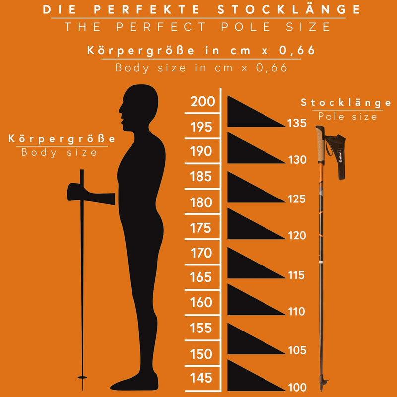 ATTRAC Nordic Walking Sticks for Hiking, Classic Aluminium Trekking Poles for Hiking