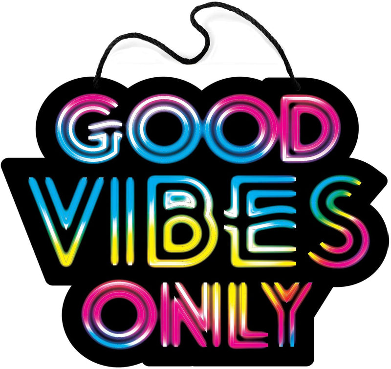 Bigtime Signs Good Vibes Only Sign - Cute Positive Hanging Decor for Home, Bedroom, Office