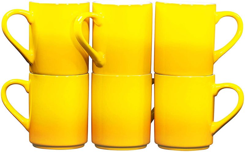 Ceramic 12oz Coffee Mugs Set of 6 (Gradient Yellow