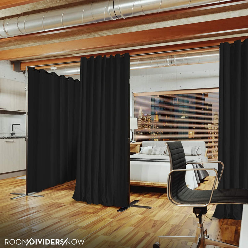 End2End Room Divider Kit - XXX-Large B, 9ft Tall x 24ft - 36ft Wide, Midnight Black (Room
