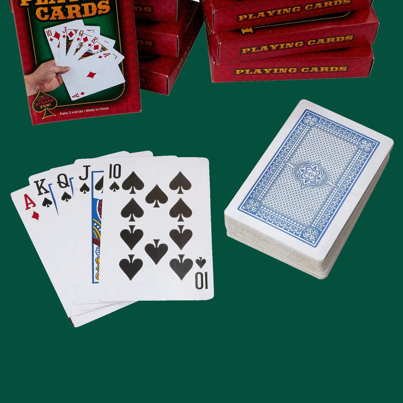 Kicko 12-Decks Playing Cards - Blue and Red, Red Printed Box Individual Packing For Party