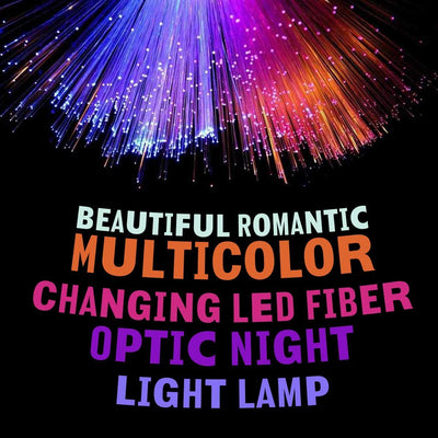 Kicko Fiber Optic Rainbow Lamp - 2 Pack - Multi-Colored Fiber Lights with Silver Base