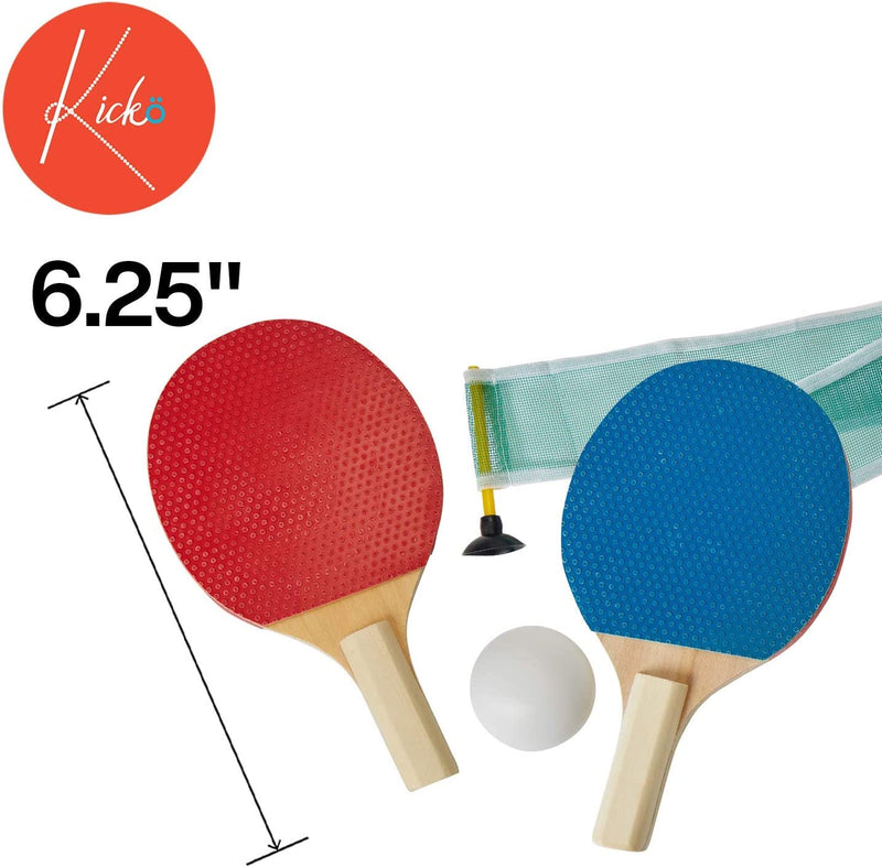 Kicko Mini Ping Pong Set - Table Tennis - Two-Player Sport and Summer Game - Indoors