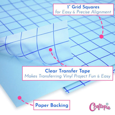 Transfer Tape 12X12 Clear Vinyl Tape Roll With Blue Alignment Grid Application Tape