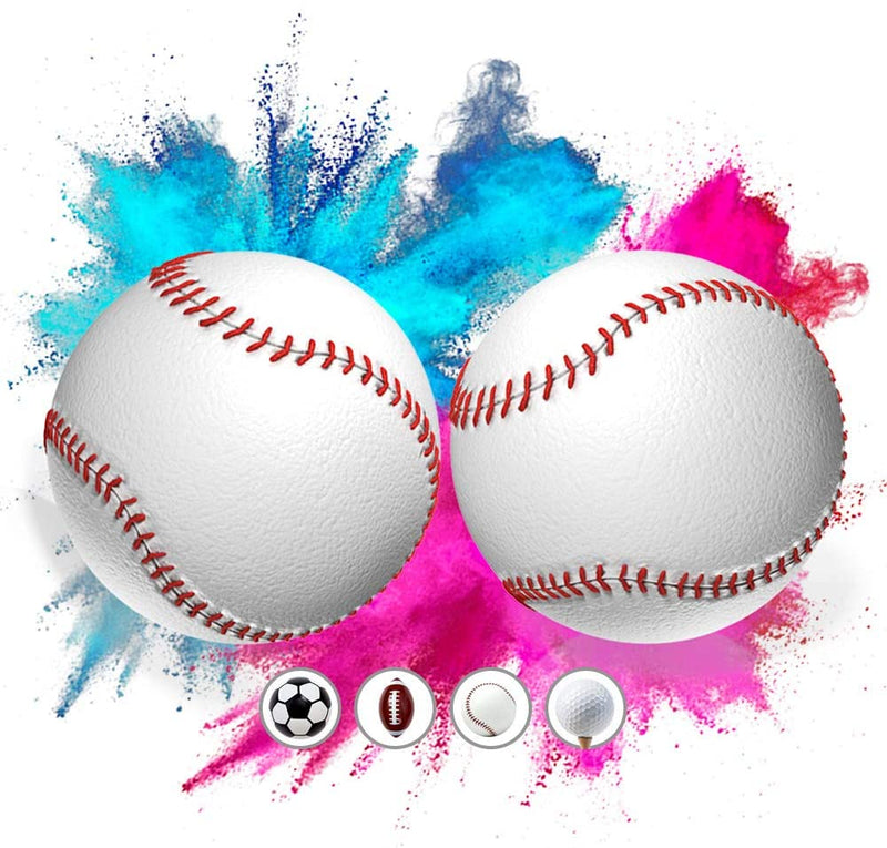 Hawwwy Gender Reveal Baseballs (1 Blue, 1 Pink) Packed with Exploding Powder Baby Shower