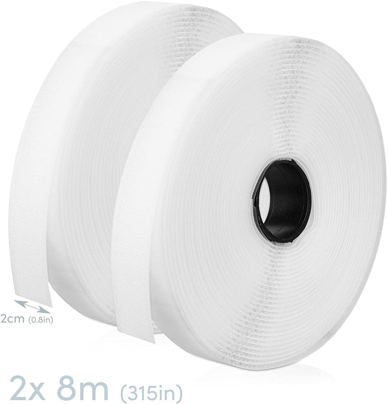 Velcro cable tie 2x 8m Velcro cable ties white for