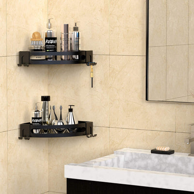 Geekdigg 2 Pack Corner Shower Caddy, Adhesive Bathroom Shelf Wall Mounted With Razor