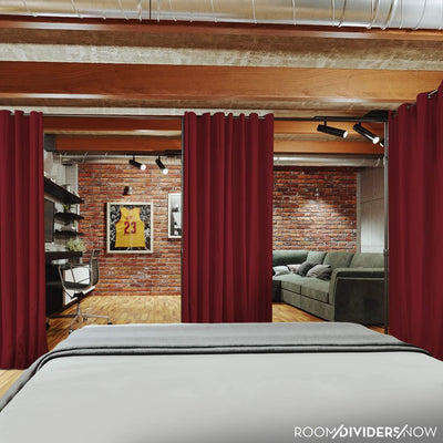 End2End Room Divider Kit - Large A, 8ft Tall x 12ft - 14ft Wide, Sierra Red (Room