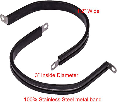 3" Diameter Stainless Cushion Cable Clamp, 18-8 Stainless Steel (10pc