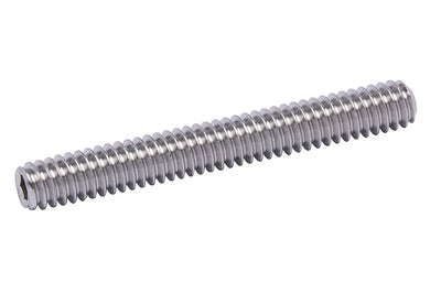 10-24 x 1/4" Stainless Set Screw with Hex Allen Head Drive and Oval Point (100 pc), 18-8