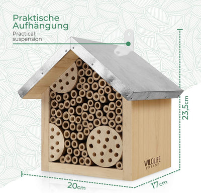 I Beehotel with metal roof wild bees fully assembled