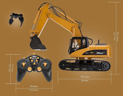 15 Channel Full Functional Remote Control Excavator Construction Tractor, Excavator Toy