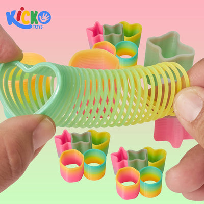 Kicko Mini Spring Assortment - 100 Pack 1.5 Inch Plastic Coil in Assorted Colors