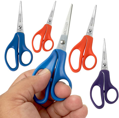 Kicko Colorful School Scissors - 24 Pack, Pointed Tip - 5 Inch Colored Office Shears -