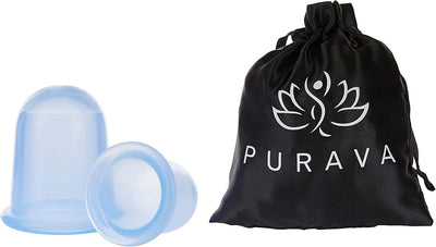 PURAVA Cupping Therapy Set with Improved Concept - High Quality Silicone Cupping Set