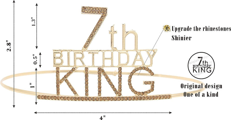 7th Birthday King Crown and Sash,7th Birthday Decorations Boys,7th Birthday Crown,7th