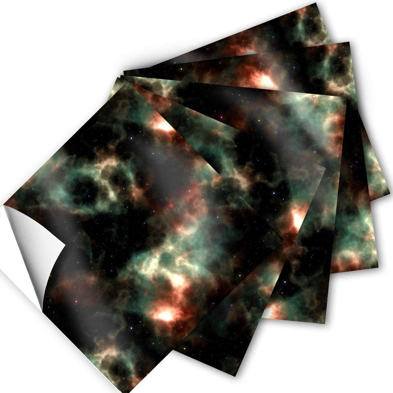 Craftopia Craft Vinyl Squares - 12 x 12-Inch Galaxy Space Patterned Sheets for Design