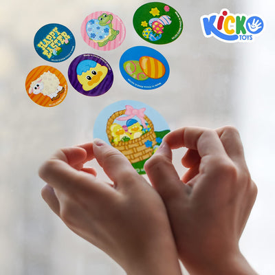 Kicko Easter Sticker Roll - 500pcs Assorted Cool and Fun Stickers with Easter Design