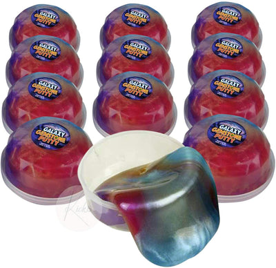 Kicko Galaxy Gemstone Putty - Pack of 12 Marbled Unicorn Color Slime - Good for Party