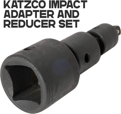 Katzco Impact Adapter and Reducer Set - 3 Pieces - Durable Impact Socket - for Home
