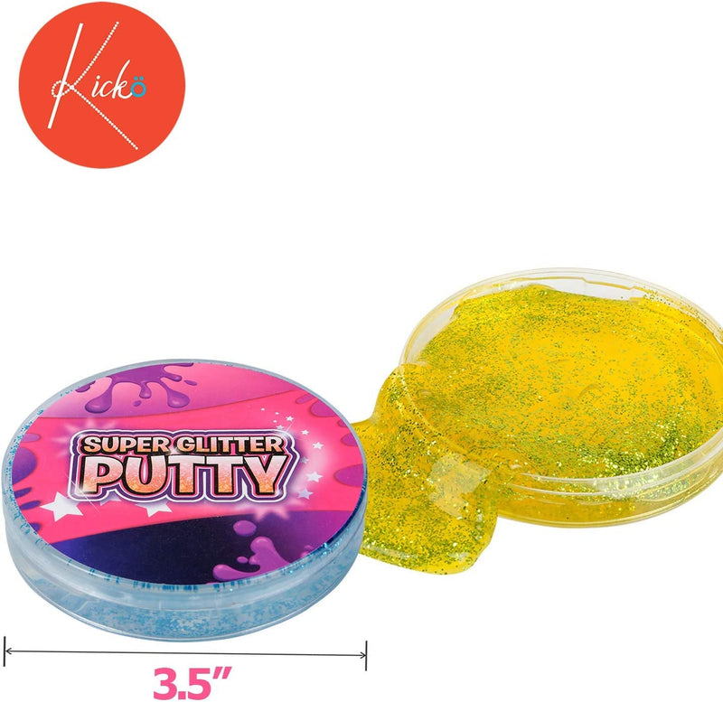 Kicko Super Glitter Crystal Putty Colorful Toys for Kids - 3.5 Inches - 6 Pack - Ideas