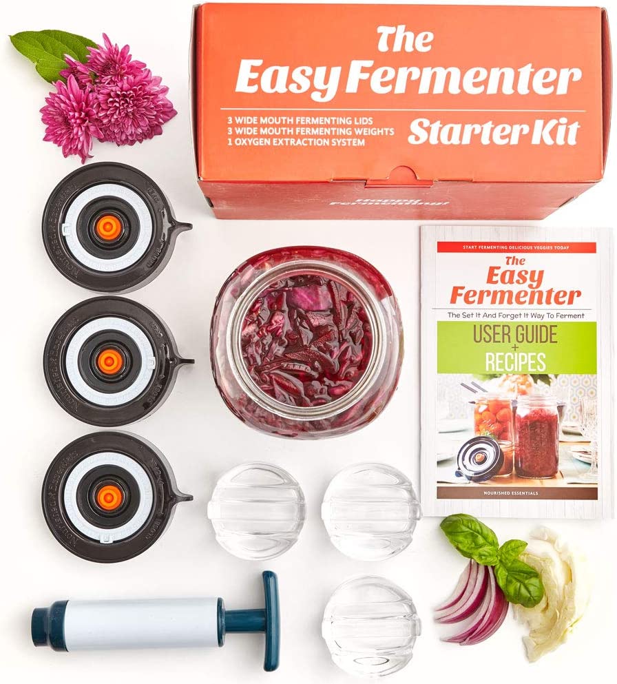 Easy Fermenter Wide Mouth Fermentation Kit (3 Lids + 3 Weights + Pump)