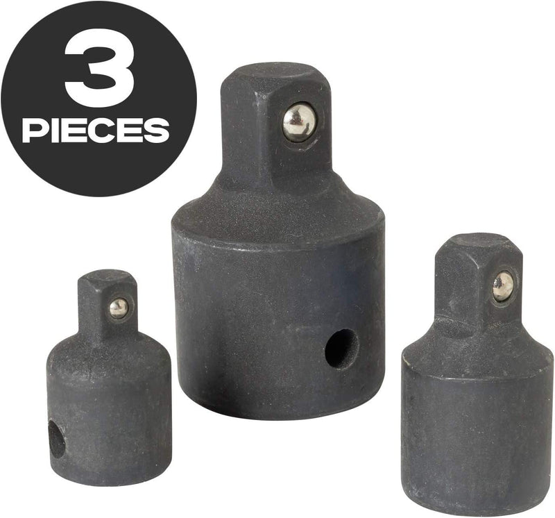 Katzco Impact Adapter and Reducer Set - 3 Pieces - Durable Impact Socket - for Home