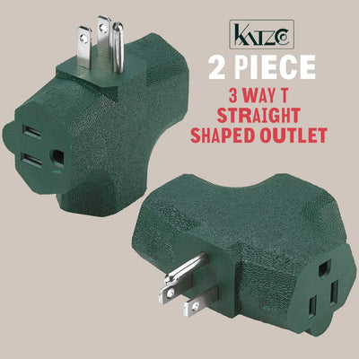 Katzco 3 Way T Straight Shaped with Plug Locations on The Left - 2 Pack - Right,
