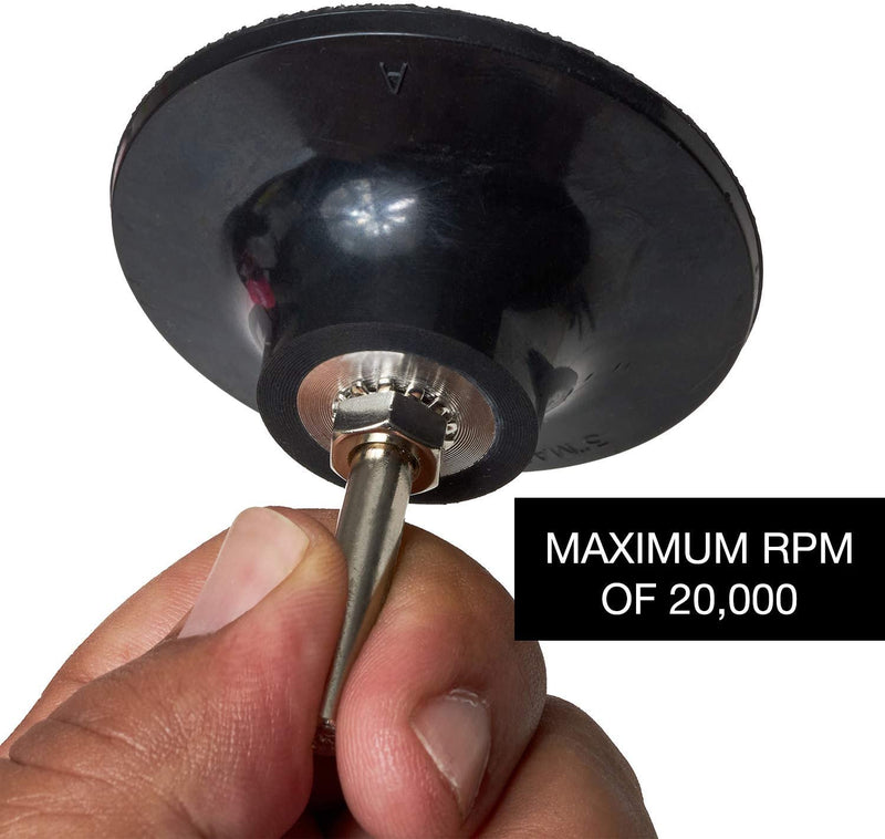 Katzco 3 Inch Disc Pad Holder Mandrel - 1 Pack - .25 Inch Shank - Max RPM 20,000 -