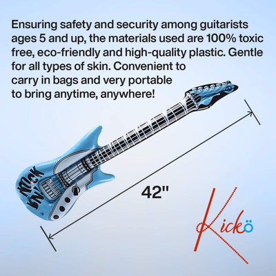 Kicko 42 Inch Inflatable Rock Guitar Toy - 12 Pieces of Colorful Electric Musical