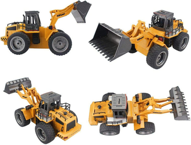 6 Channel Full Functional Front Loader, Rc Remote Control Construction Toy Tractor With