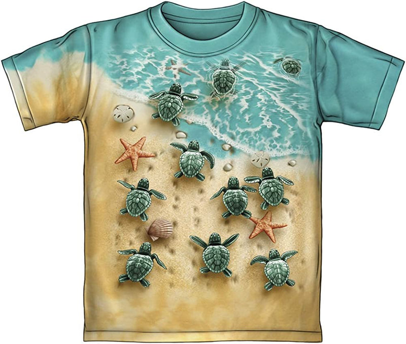 Turtles On The Beach Tie-Dye Adult Tee Shirt (Adult XXL